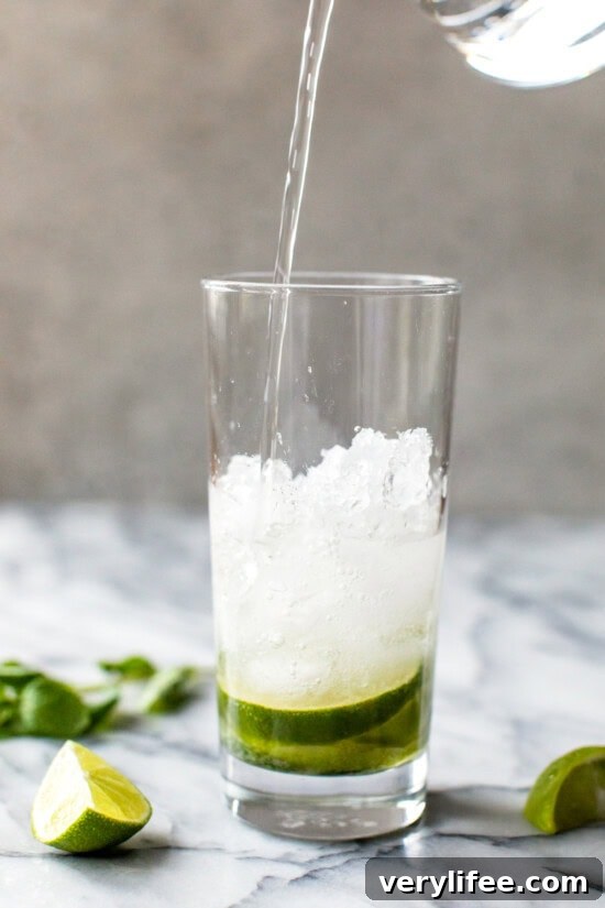 Add seltzer or soda.
