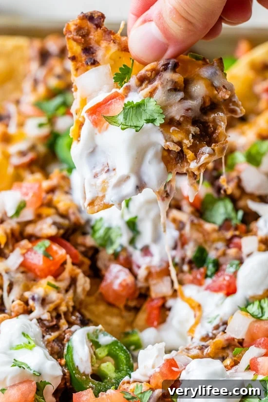 Loaded Nachos with Turkey Beans and Cheese
