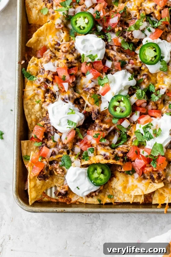 Loaded Nachos with Turkey Beans and Cheese