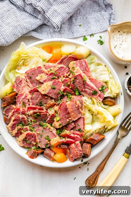 Corned Beef and Cabbage with Creamy Horseradish Sauce 6 Corned Beef and Cabbage