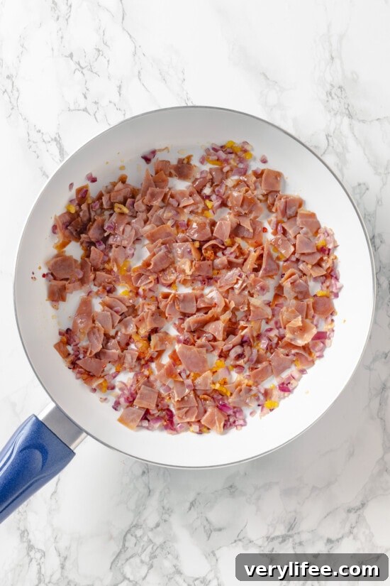 Prosciutto in a skillet