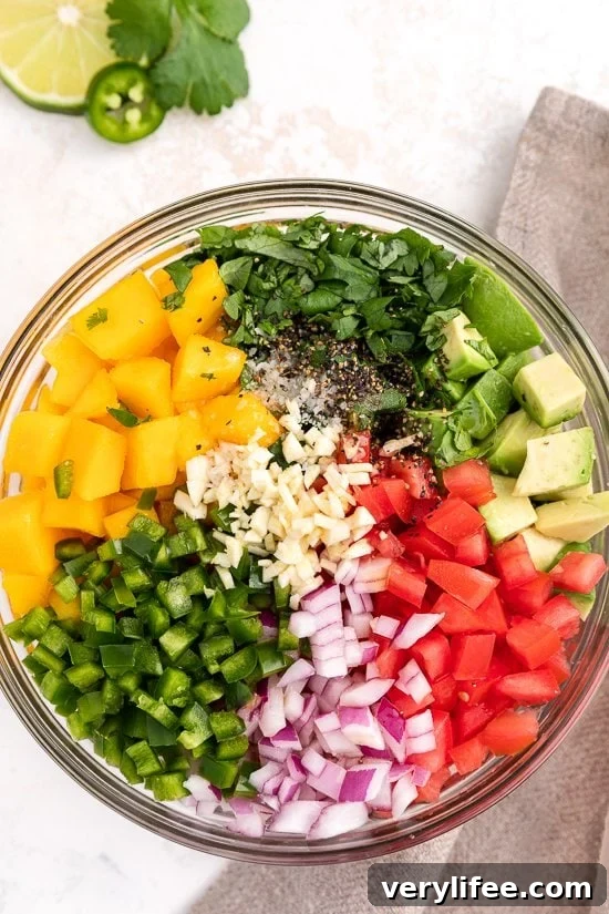 Fresh Avocado Mango Salsa for Tacos and Grilled Fish 4 How To Make Avocado Mango Salsa