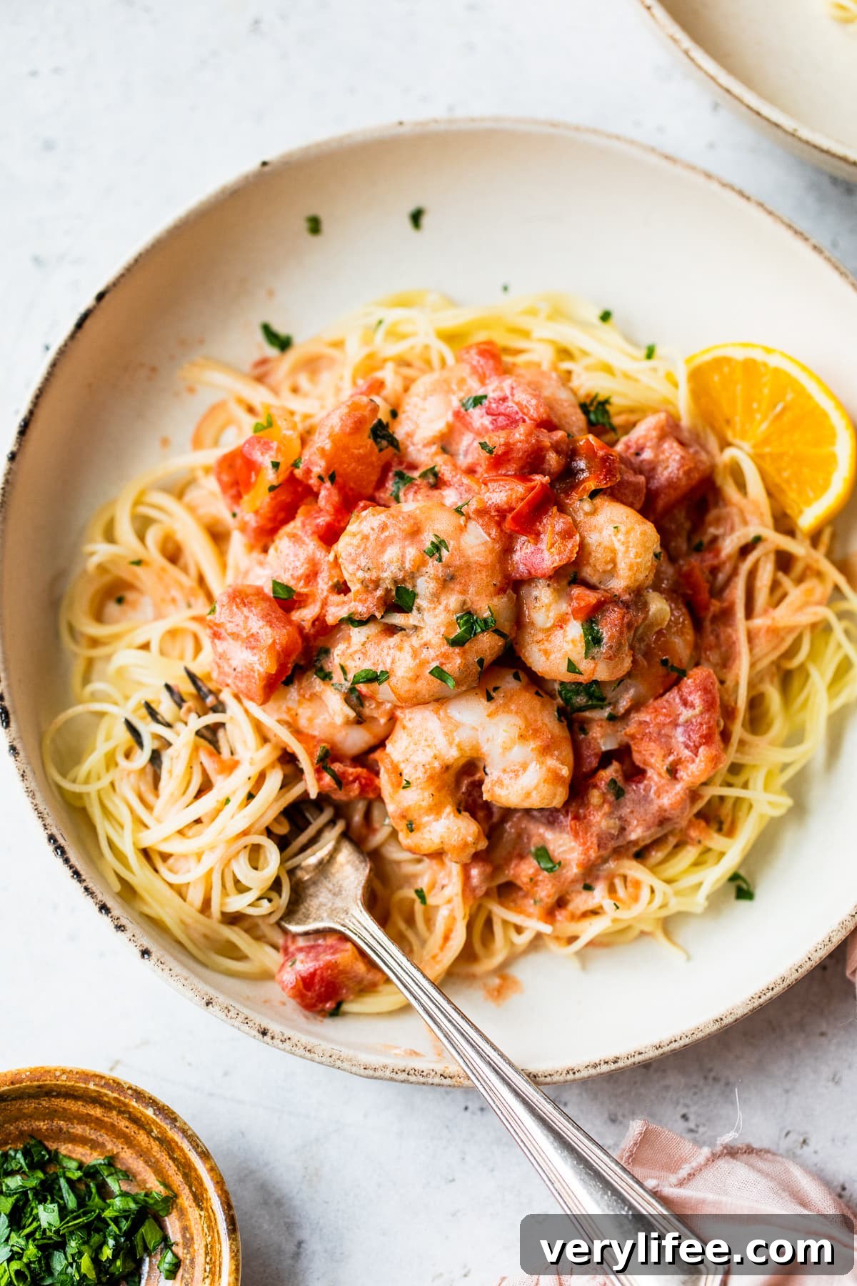 Creamy Tomato Shrimp Angel Hair Pasta 2 Angel Hair with Shrimp and Pink Tomato Sauce