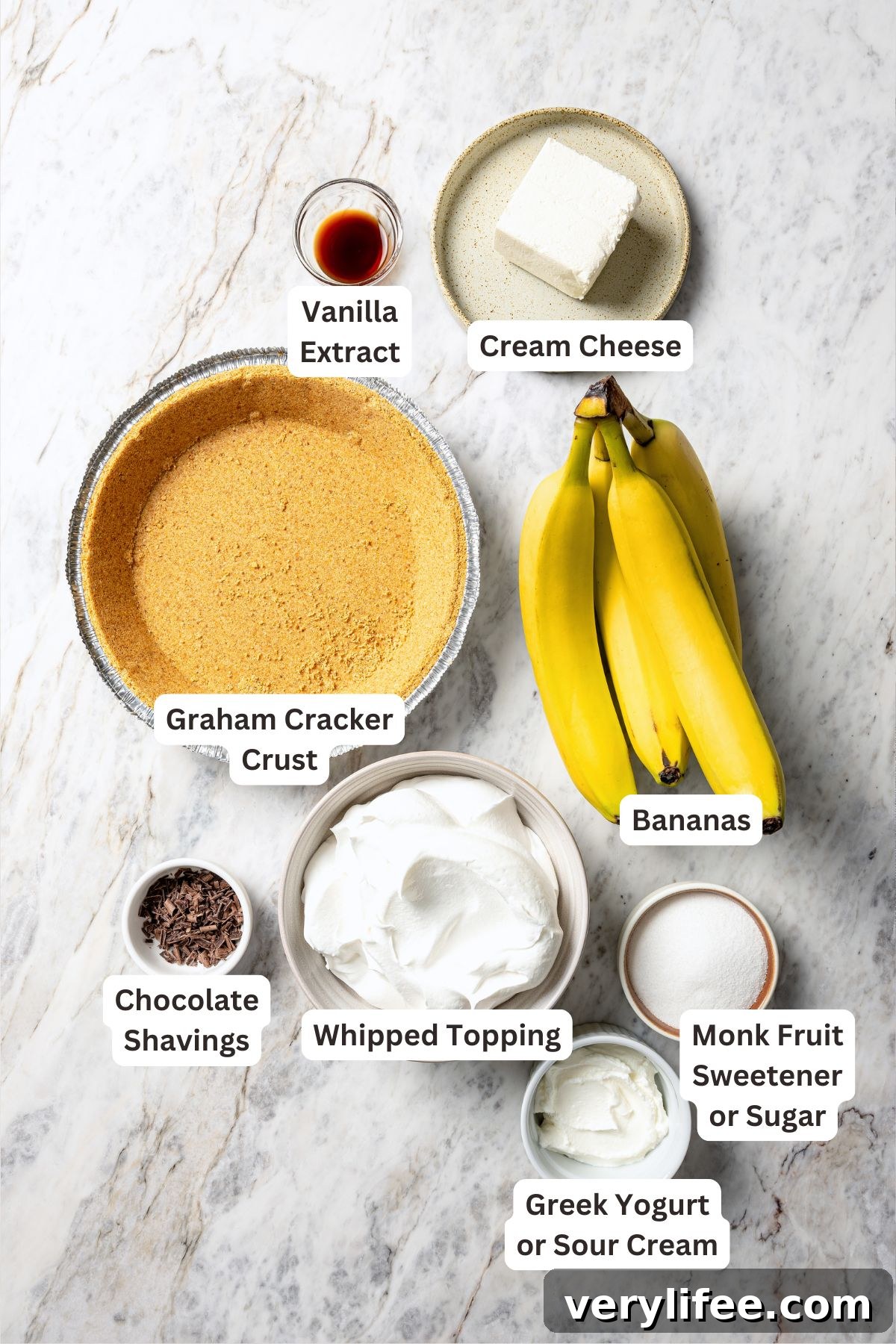 No-Bake Banana Cream Pie Recipe 5 Ingredients for easy no bake banana cream pie.