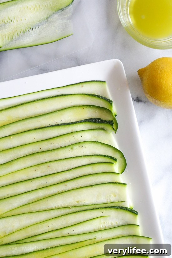 This light 5-ingredient zucchini carpaccio salad is this perfect summer side dish. You can serve this as an appetizer, side dish or even as a light lunch for 2.
