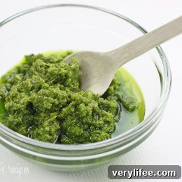 Garlic scape basil pesto