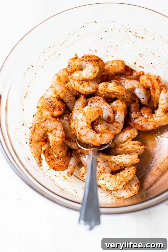Seasoned shrimp for spicy fried rice.