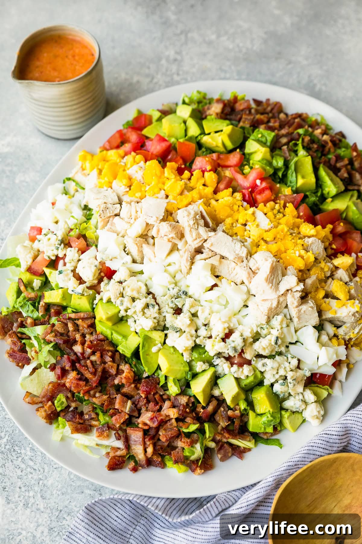 Classic Cobb salad on platter Classic Cobb salad on platter