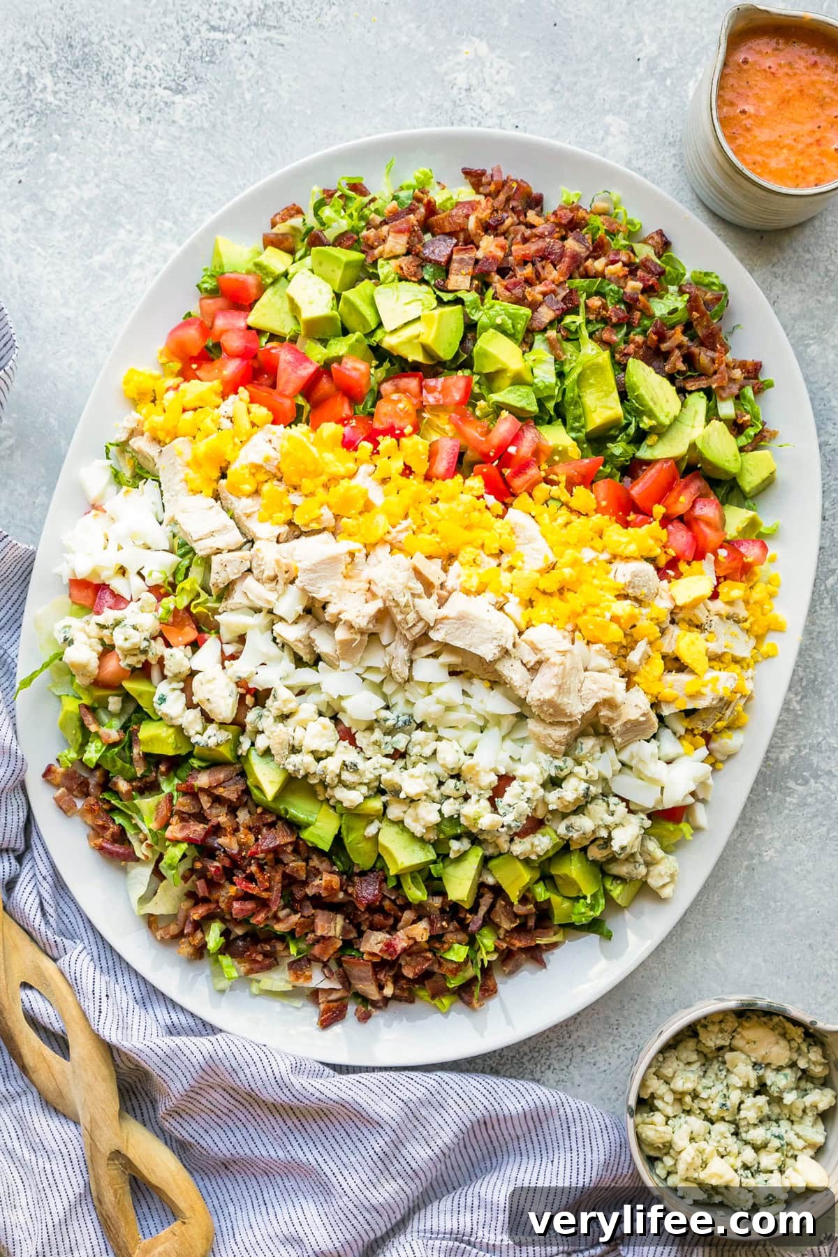 Cobb salad with red wine tomato vinaigrette Cobb salad with red wine tomato vinaigrette