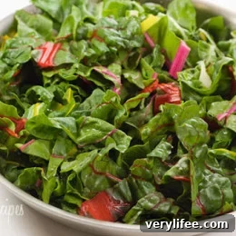 Rainbow Swiss Chard cooked and served