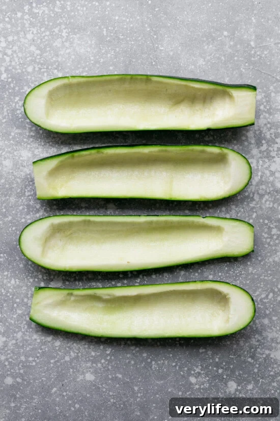 Ground Turkey Zucchini Boats Recipe 6 Hollow zucchini