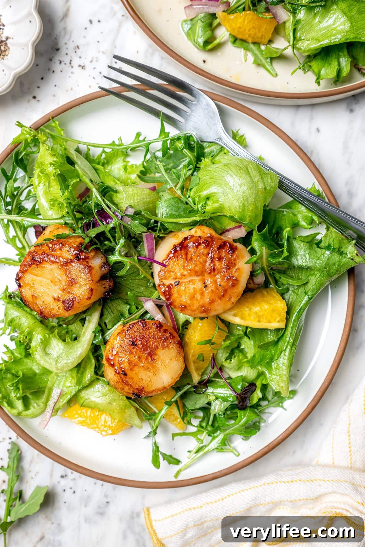 Pan seared scallops with citrus salad