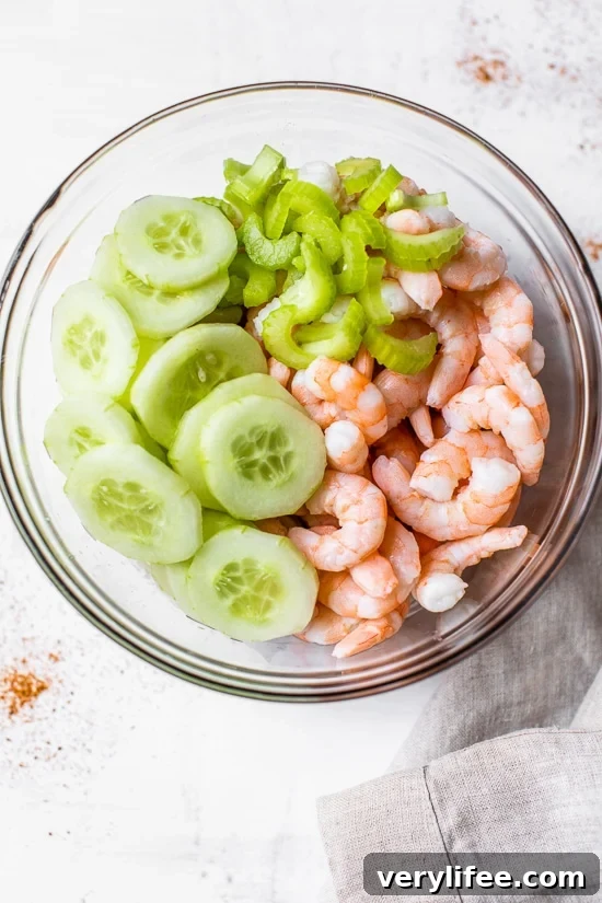 Creamy Shrimp and Celery Salad Recipe 3 Creamy shrimp salad close-up