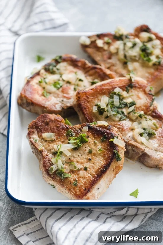 Pan Seared Pork Chops with Dijon Herb Sauce 3 These Pork Chops with Dijon Herb Sauce are delicious!! One of the best ways to prepare pork chops in my opinion. So juicy and full of flavor!