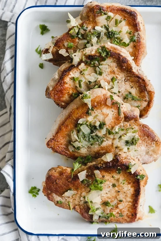 These Pork Chops with Dijon Herb Sauce are delicious!! One of the best ways to prepare pork chops in my opinion. So juicy and full of flavor! 