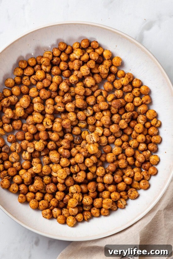 Crispy Roasted Chickpeas Recipe 5 Crispy oven-roasted chickpeas in bowl