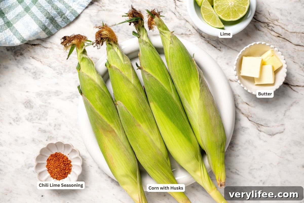 How to Cook Corn on the Cob in the Microwave 4 Ingredients for microwave corn on the cob.