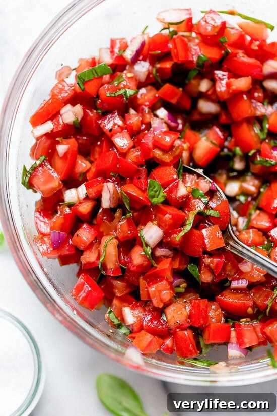 Classic Tomato Basil Bruschetta Recipe 5 Bruschetta in a bowl