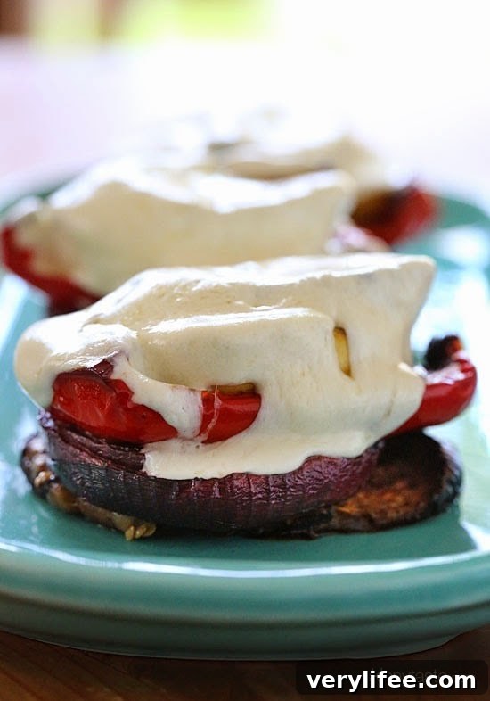 Grilled Vegetable Towers with Mozzarella