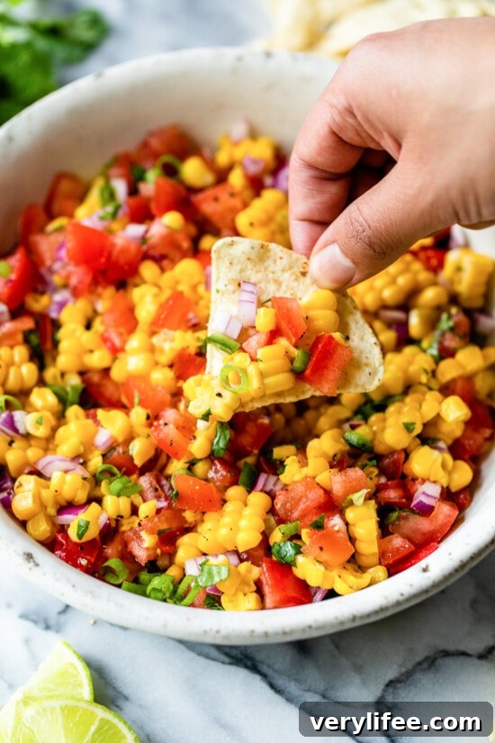 Corn Salsa with chips