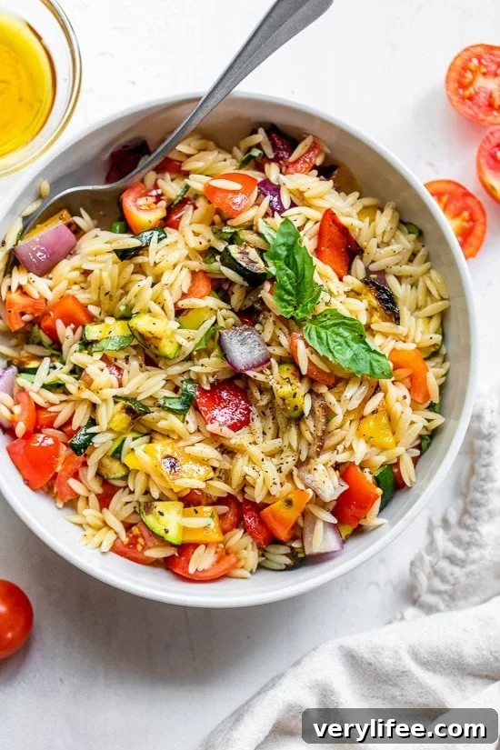 Grilled Vegetable Orzo Pasta Salad