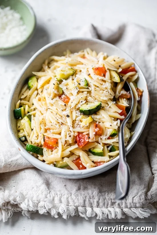 Orzo with Zucchini and Tomato