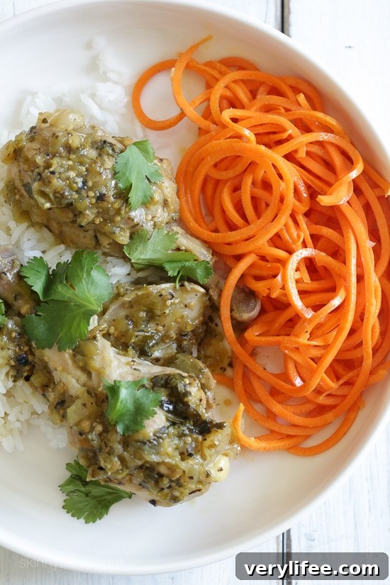 Easy Braised Chicken Drumsticks in Tomatillo Sauce – An easy Mexican-inspired chicken dish made with just a few ingredients!