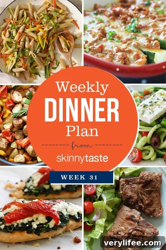 Skinnytaste Week 31 Dinner Meal Plan 2 A healthy dinner plan for the week.