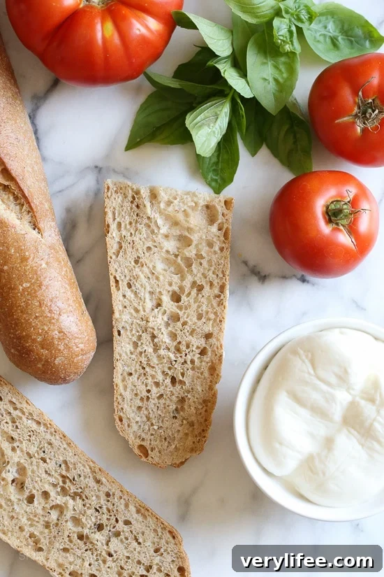 Caprese French Bread Pizza with Fresh Basil and Mozzarella 4 French Bread Caprese pizza ready to eat