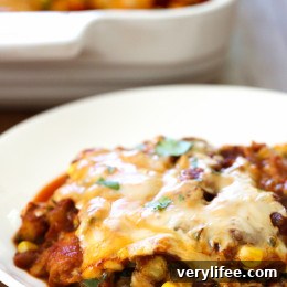 Late Summer Vegetable Enchilada Pie Recipe 4 Late Summer Vegetable Enchilada Pie – A saucy, lasagna-like Mexican-American casserole layered with vegetables, tortillas, sauce and cheese.
