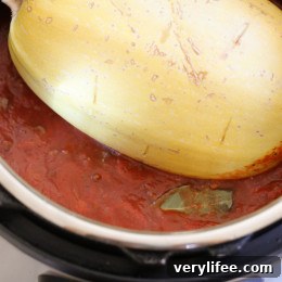 One-Pot Spaghetti Squash Meat Sauce for Pressure or Slow Cooker 5 Make meat sauce AND Spaghetti Squash at the same time with this delicious one-pot meal ready in under thirty minutes!