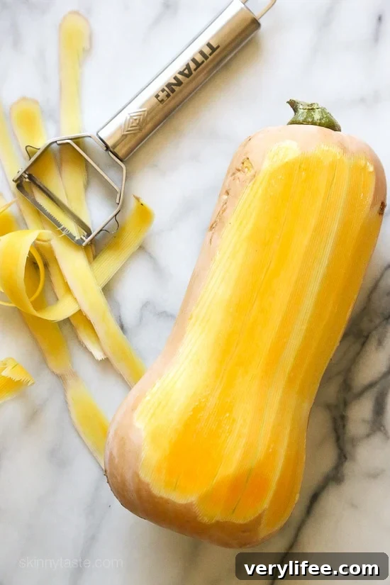 Butternut Squash Lasagna Without Noodles 11 This fall lasagna swaps pasta for butternut squash layered with a chicken sausage meat sauce, ricotta, and mozzarella.