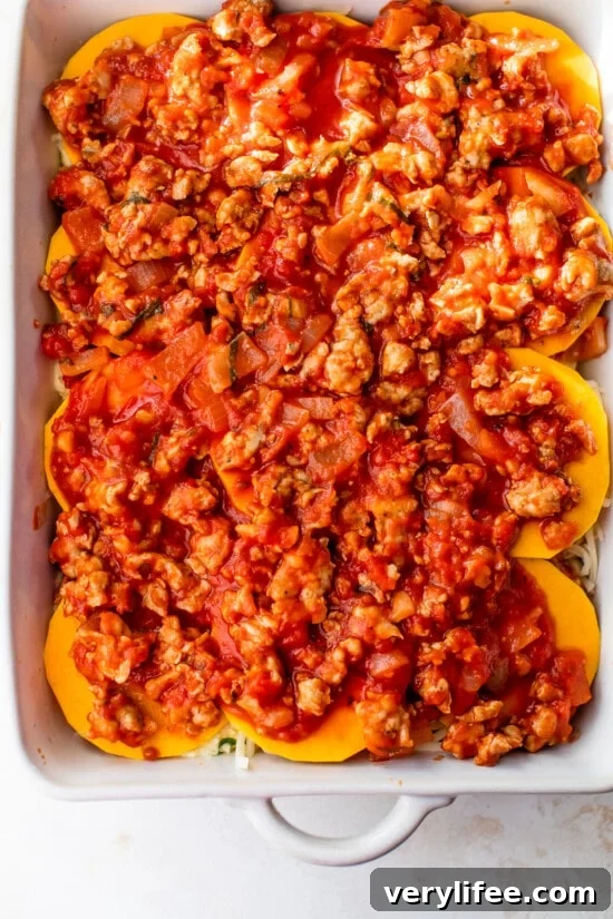 Butternut Squash Lasagna Without Noodles 6 butternut squash rounds layered with sauce