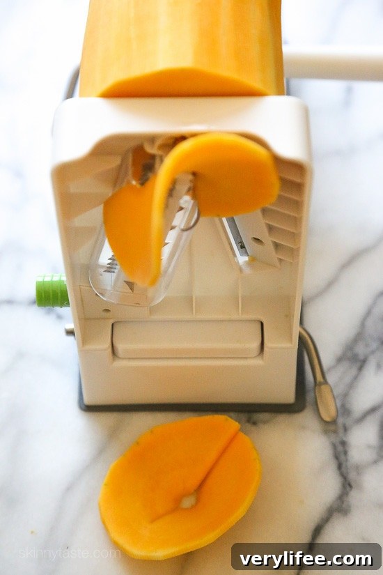 Butternut Squash Lasagna Without Noodles 9 spiralize the butternut squash