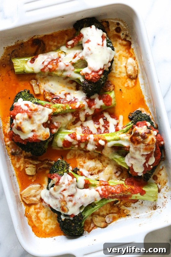 Roasted broccoli on a plate