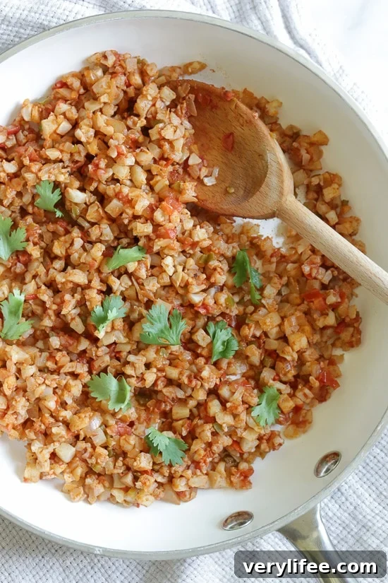 This Mexican inspired dish of Cauliflower "Rice" uses finely chopped cauliflower, which makes a fantastic low-carb, grain-free stand in for rice. You can season it many different ways, here I sauteed sauteed it with tomatoes, onions, jalapeno and spices.