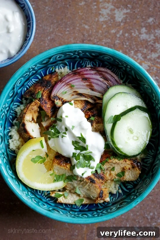 An easy, grilled chicken version of the classic Turkish street food which is usually cooked on a rotating spit. It is perfect served over couscous with yogurt and cucumbers as I did here, or try it with rice pilaf, or on a pita. Other sides that would work are tomatoes, tahini, olives, feta, or hummus. Harissa would also work great to add some spice!