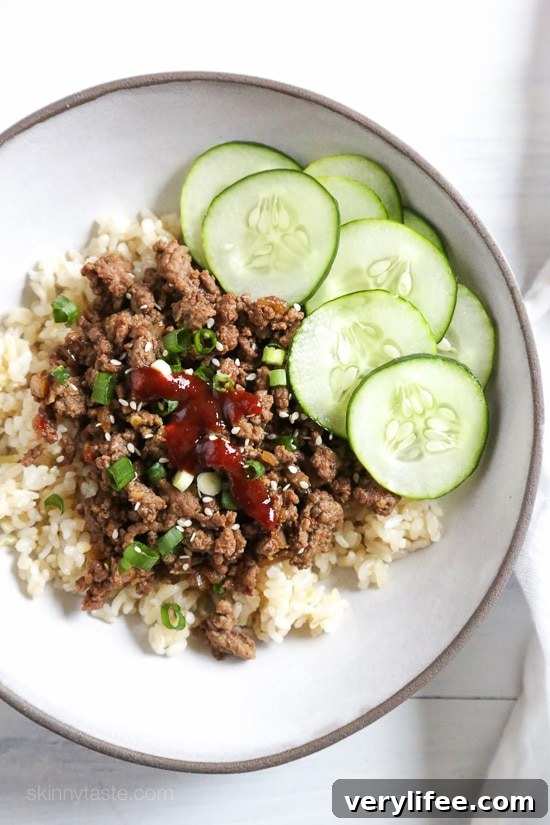 These Korean Beef Rice Bowls make a quick and easy meal, loaded with flavor for under 400 calories!