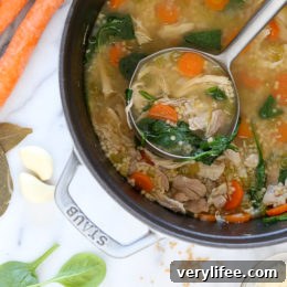 Chicken Soup with Acini di Pepe and Spinach