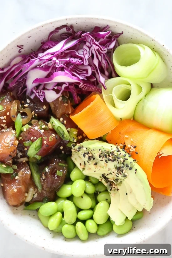 Shoyu Ahi Tuna Poke Bowl Recipe 2 This is my go-to recipe for shoyu ahi tuna, perfect to add to your favorite Poke Bowl.
