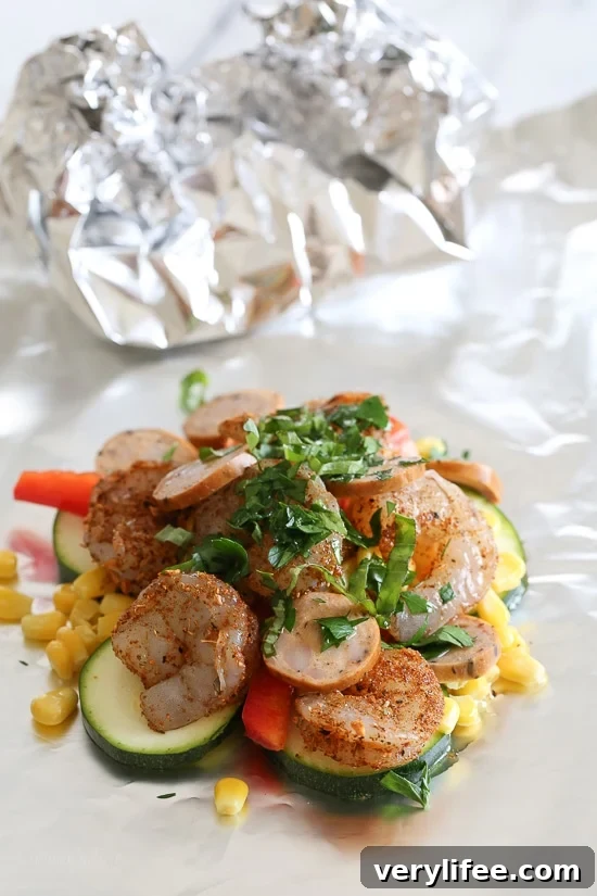 Grilled Cajun Shrimp Foil Packets 3 Cajun Shrimp foil packets