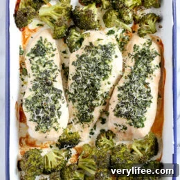 One Pan Parmesan-Crusted Chicken with Broccoli is so easy and tasty – and the best part, made all on one sheet pan which means easy clean up!