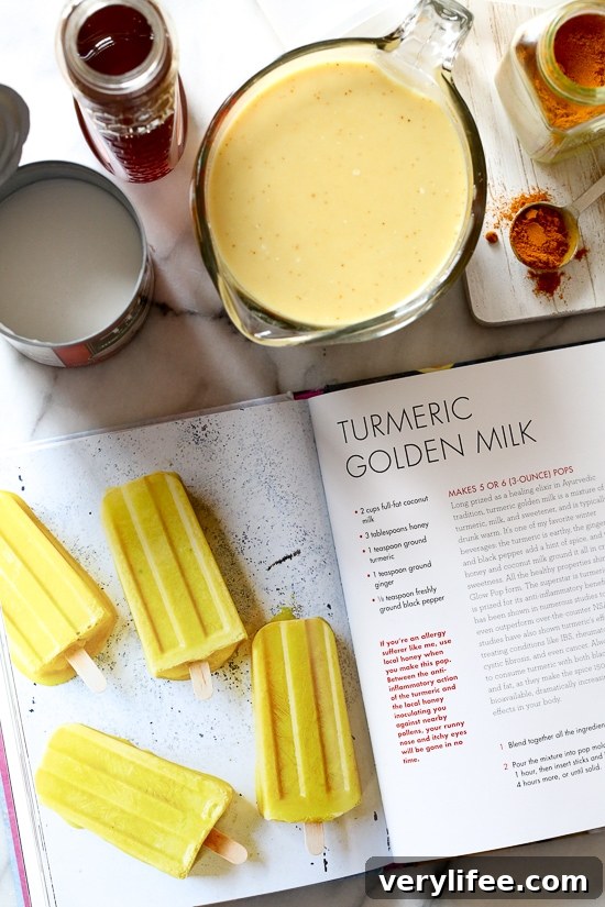 Turmeric Golden Milk is all the rave these days! So why not enjoy them frozen all summer long. Turmeric is an anti-inflammatory, and is said to help boost the immune system, so not only will they cool you off, it's also a great way to get the benefits of Turmeric.