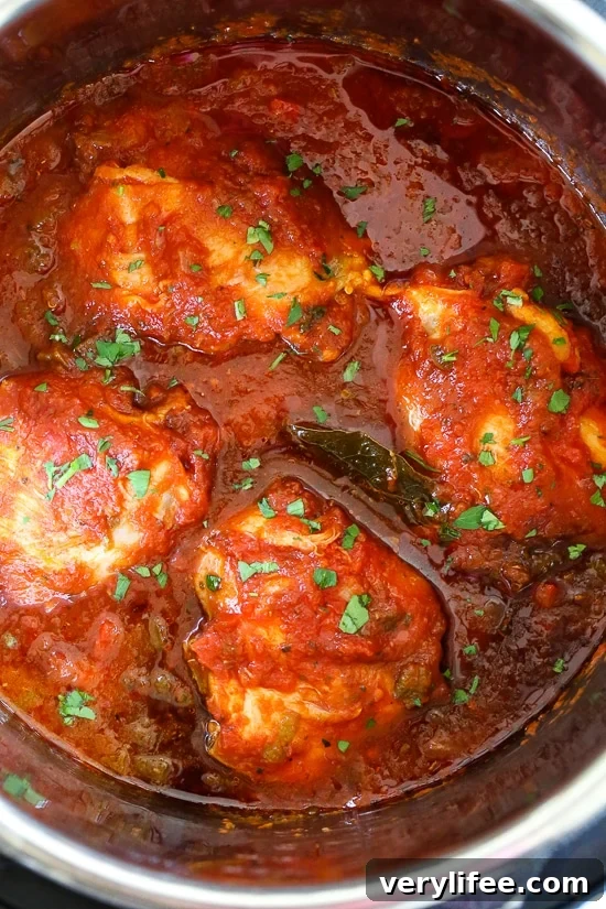 Instant Pot Chicken Cacciatore for Weeknight Dinners 3 Instant Pot Chicken Cacciatore served over pasta or spaghetti squash