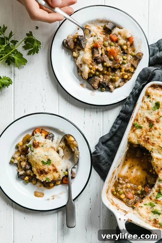 Mushroom and vegetable filling for Shepherd’s Pie