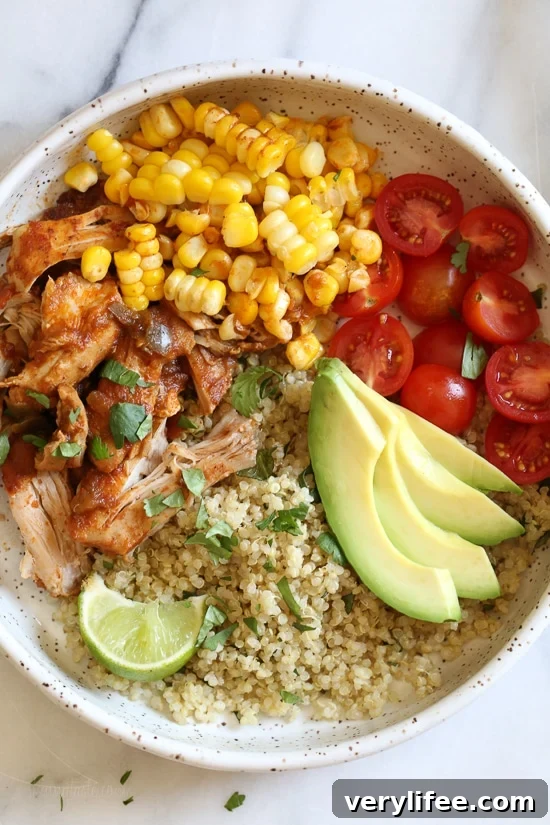 These Chipotle Chicken Bowls with Cilantro Lime Quinoa are so easy to make and have tons of flavor! I like to make them with chicken thighs but if you prefer white meat, chicken breast would work too. Extra limes for squeezing on top are recommended!