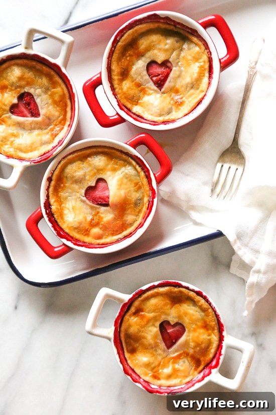 These individual Mixed Berry Pies are perfect for portion control. Easy to make, filled with mixed berries and topped with refrigerated pie crust.