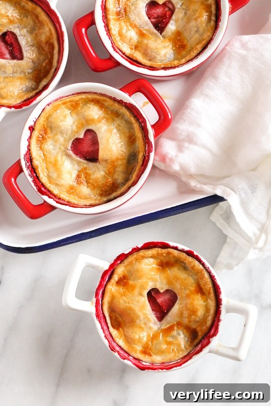 These individual Mixed Berry Pies are perfect for portion control. Easy to make, filled with mixed berries and topped with refrigerated pie crust.