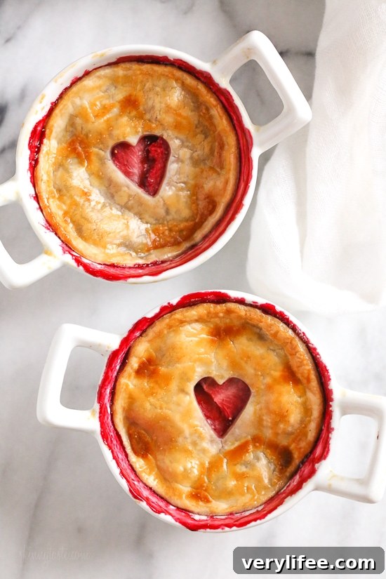 These individual Mixed Berry Pies are perfect for portion control. Easy to make, filled with mixed berries and topped with refrigerated pie crust.