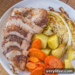 Corned Turkey and Cabbage Dinner close-up